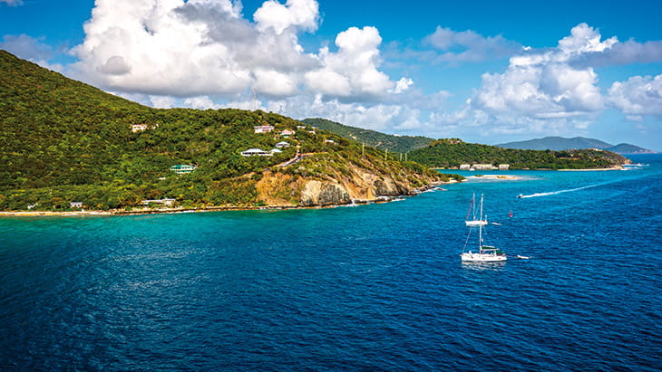 The rugged coastline of the Virgin Islands